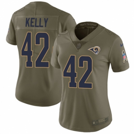 Women's Nike Los Angeles Rams #42 John Kelly Limited Olive 2017 Salute to Service NFL Jersey - Ujersey