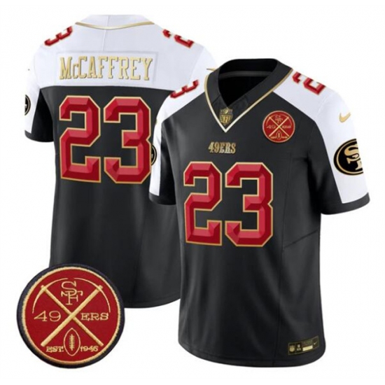 Men's San Francisco 49ers #23 Christian McCaffrey Black Alternate F.U.S.E. Est.1946 Vapor Limited Football Stitched Jersey - Ujersey