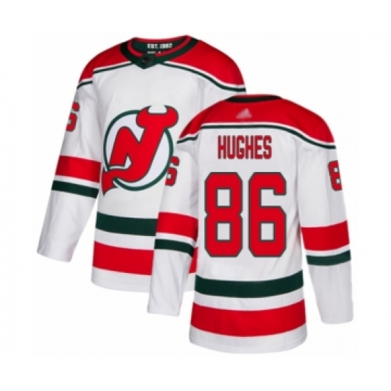 Men's New Jersey Devils #86 Jack Hughes Authentic White Alternate Hockey Jersey - Ujersey