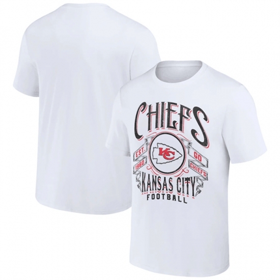 Men's Kansas City Chiefs White X Darius Rucker Collection Vintage Football T Shirt - Ujersey