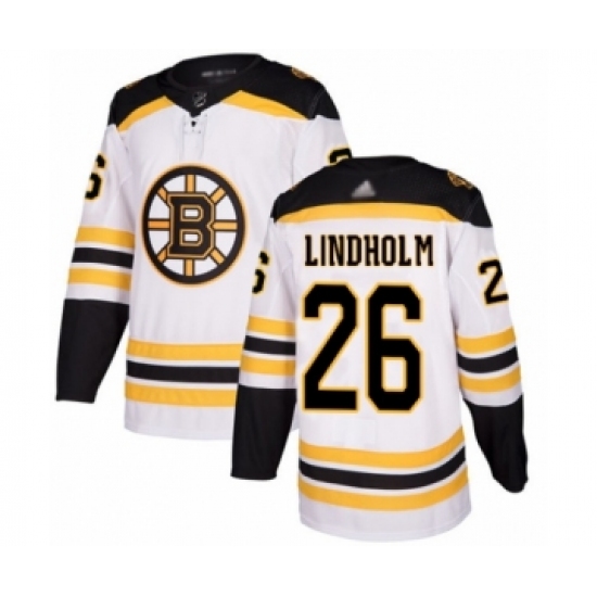 Youth Boston Bruins #26 Par Lindholm Authentic White Away Hockey Jersey - Ujersey