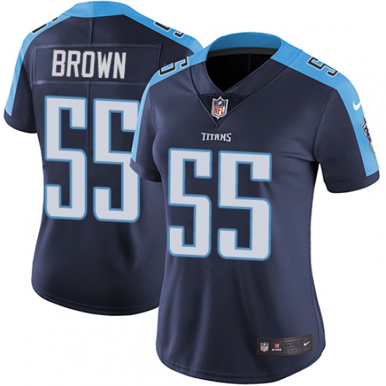 Women's Nike Tennessee Titans #55 Jayon Brown Navy Blue Alternate Vapor Untouchable Elite Player NFL Jersey - Ujersey