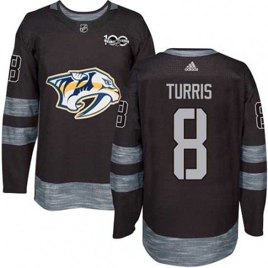 Men's Adidas Nashville Predators #8 Kyle Turris Authentic Black 1917-2017 100th Anniversary NHL Jersey - Ujersey