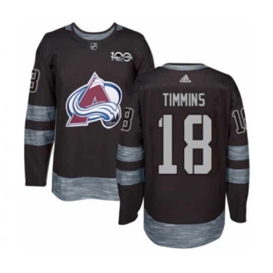 Men's Adidas Colorado Avalanche #18 Conor Timmins Authentic Black 1917-2017 100th Anniversary NHL Jersey - Ujersey