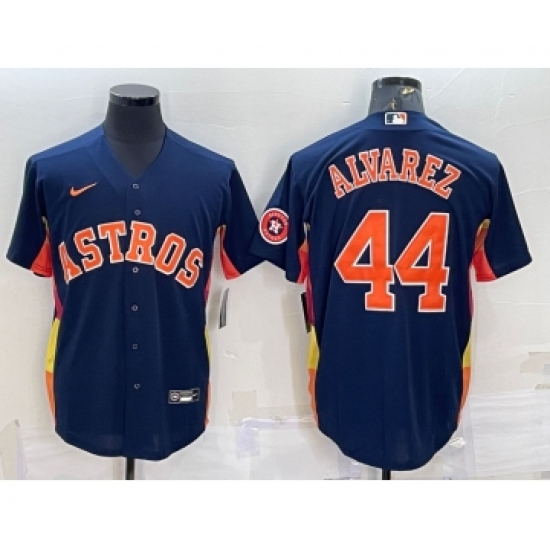 Men's Houston Astros #44 Yordan Alvarez Navy Blue With Patch Stitched MLB Cool Base Nike Jersey - Ujersey