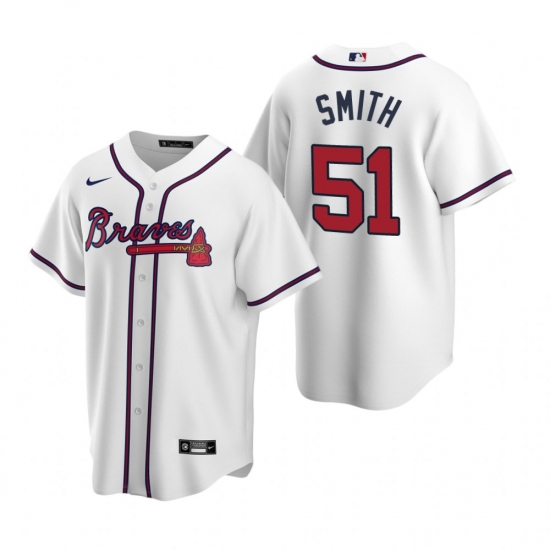Men's Nike Atlanta Braves #51 Will Smith White Home Stitched Baseball Jersey - Ujersey