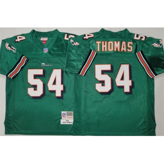 Men's Miami Dolphins #54 Zach Thomas Aqua Throwback Stitched Football Jersey - Ujersey