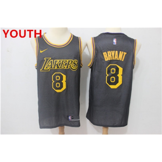 Youth Nike Lakers #8 Kobe Bryant Black City Edition Swingman Jersey