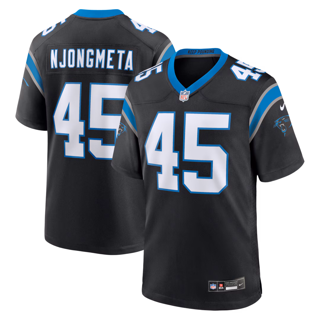 Men's Carolina Panthers Maema Njongmeta Nike Black Game Jersey