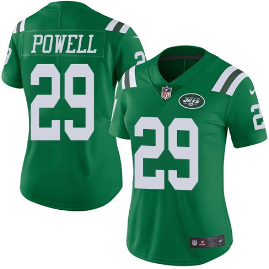 Women's Nike New York Jets #29 Bilal Powell Limited Green Rush Vapor Untouchable NFL Jersey - Ujersey