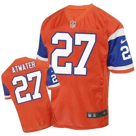 Men's Nike Denver Broncos #27 Steve Atwater Elite Orange Throwback NFL Jersey - Ujersey