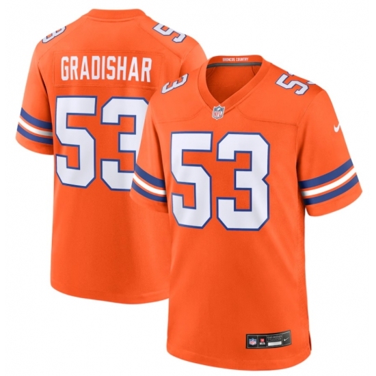 Men's Denver Broncos #53 Randy Gradishar Orange Mile High Collection 1977 Throwback Stitched Jersey - Ujersey