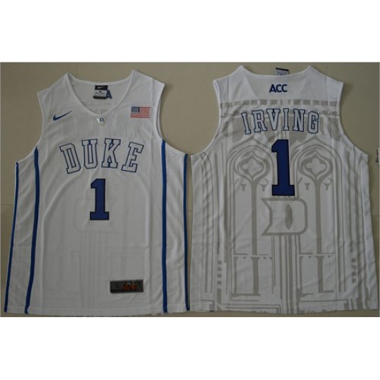 Duke Blue Devils #1 Kyrie Irving White Basketball Stitched NCAA Jersey - Ujersey
