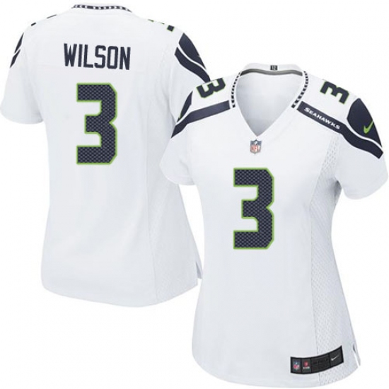 Women's Nike Seattle Seahawks #3 Russell Wilson Game White NFL Jersey - Ujersey
