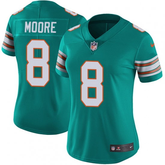Women's Nike Miami Dolphins #8 Matt Moore Elite Aqua Green Alternate NFL Jersey - Ujersey