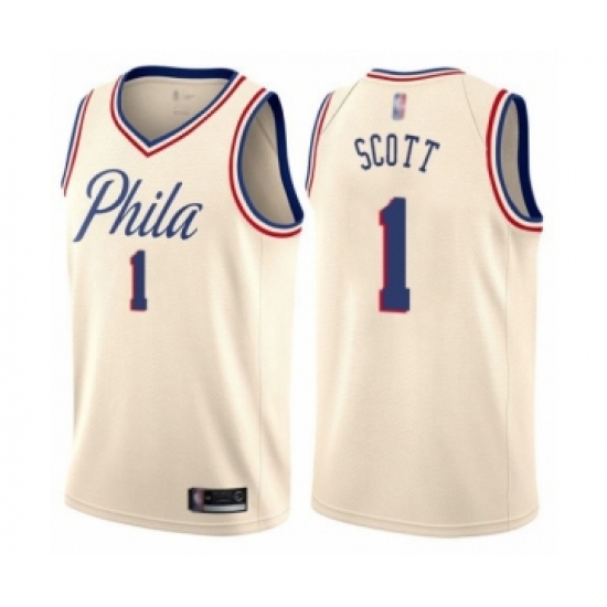 Youth Philadelphia 76ers #1 Mike Scott Swingman Cream Basketball Jersey - City Edition - Ujersey