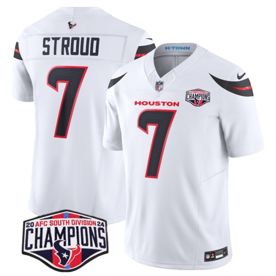 Men's Houston Texans #7 C.J. Stroud White F.U.S.E. 2024 AFC South Division Champions Vapor Limited Stitched Football Jersey - Ujersey