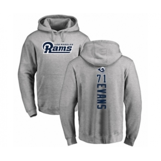 Football Los Angeles Rams #71 Bobby Evans Ash Backer Pullover Hoodie - Ujersey