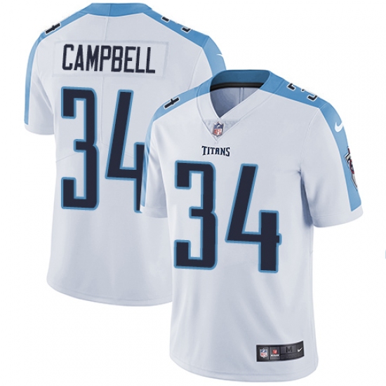 Men's Nike Tennessee Titans #34 Earl Campbell White Vapor Untouchable Limited Player NFL Jersey - Ujersey