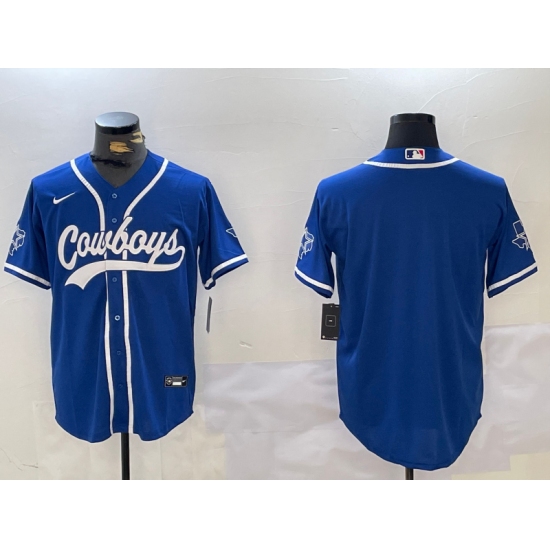 Men's Dallas Cowboys Blank Light Blue Stitched Cool Base Nike Baseball Jersey - Ujersey