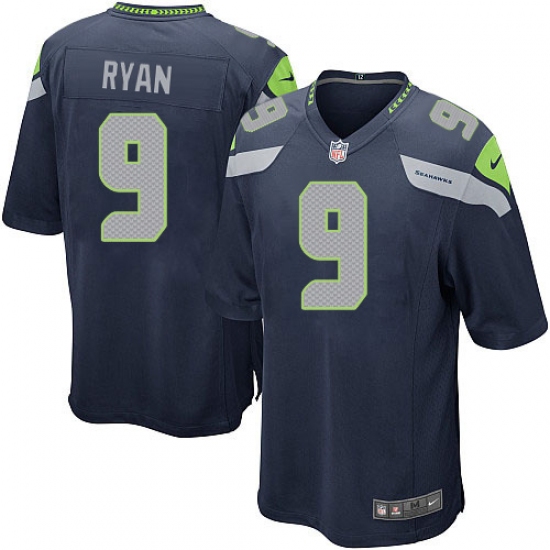 Men's Nike Seattle Seahawks #9 Jon Ryan Game Steel Blue Team Color NFL Jersey - Ujersey