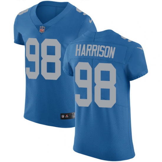 Men's Nike Detroit Lions #98 Damon Harrison Blue Alternate Vapor Untouchable Elite Player NFL Jersey - Ujersey