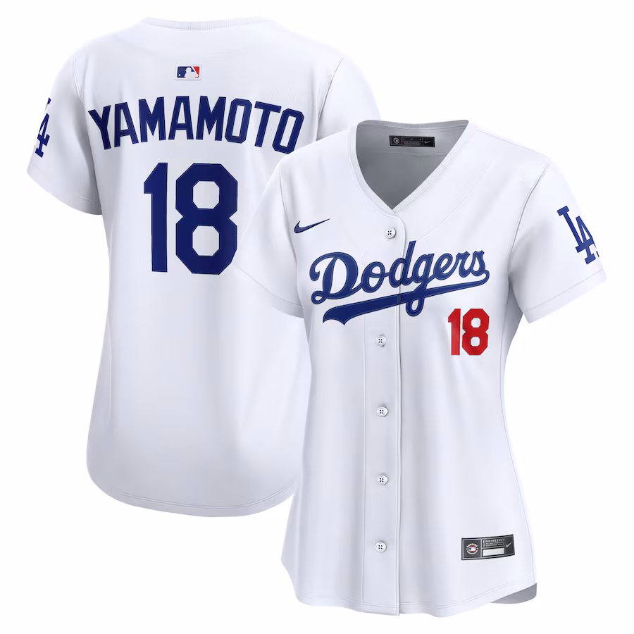 Women's Los Angeles Dodgers Yoshinobu Yamamoto Nike Dri-FIT White Home Limited Jersey - Ujersey