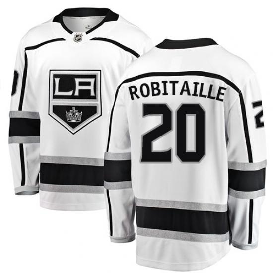 Youth Los Angeles Kings #20 Luc Robitaille Authentic White Away Fanatics Branded Breakaway NHL Jersey - Ujersey