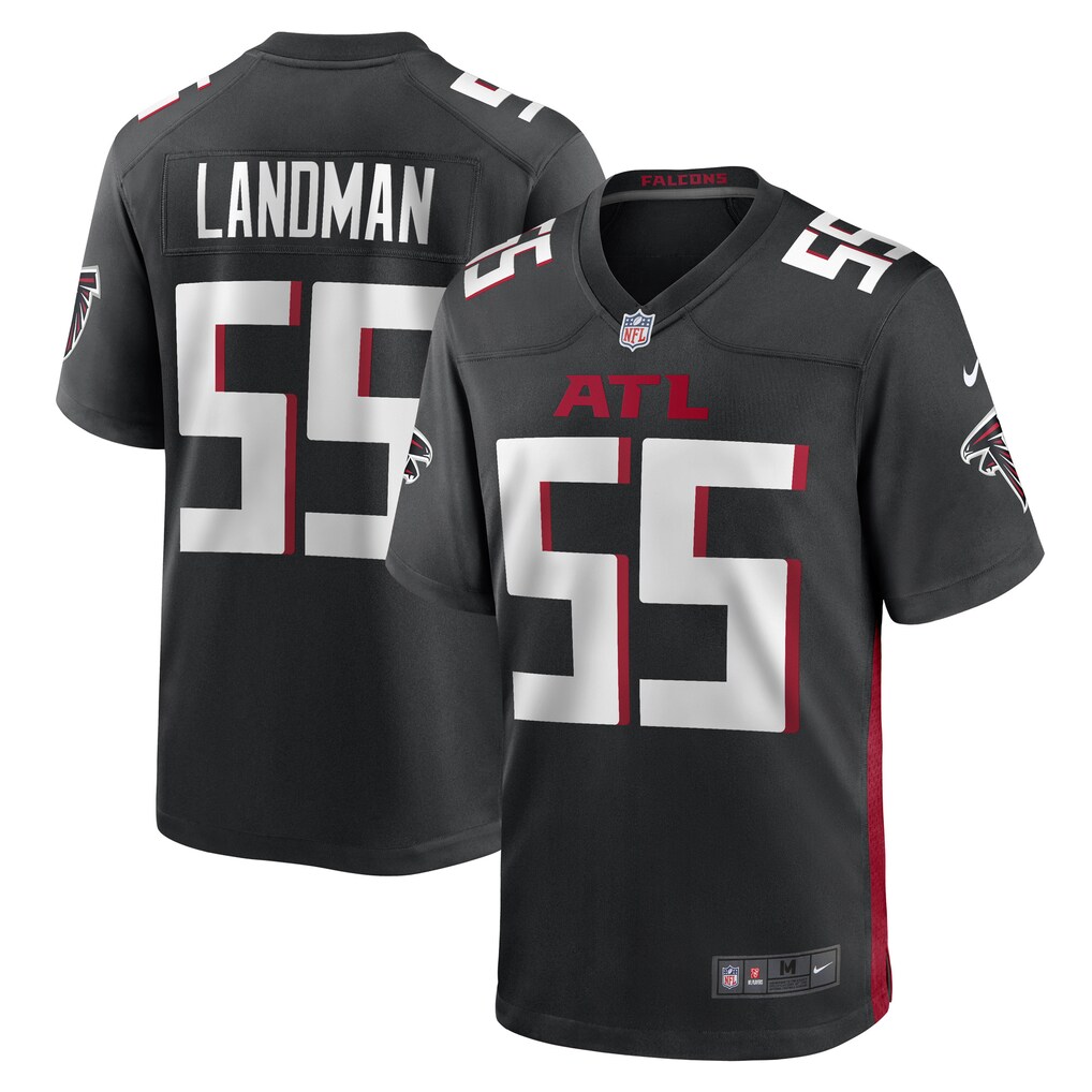 Men's Nate Landman Atlanta Falcons Nike Black Game Player Jersey - U-jersey