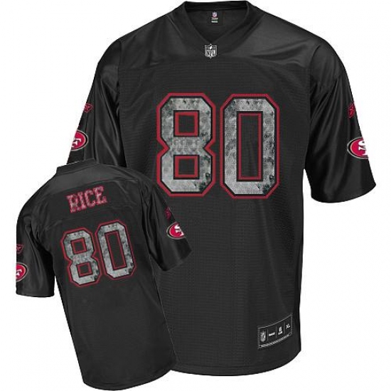 Reebok San Francisco 49ers #80 Jerry Rice Authentic Sideline Black United Throwback NFL Jersey - Ujersey