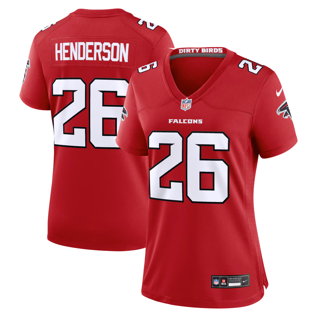 Women's Atlanta Falcons CJ Henderson Nike Red Team Game Jersey - Ujersey