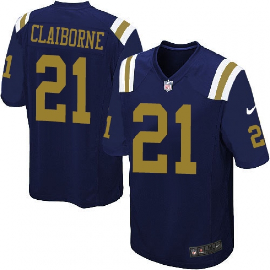 Men's Nike New York Jets #21 Morris Claiborne Limited Navy Blue Alternate NFL Jersey - Ujersey