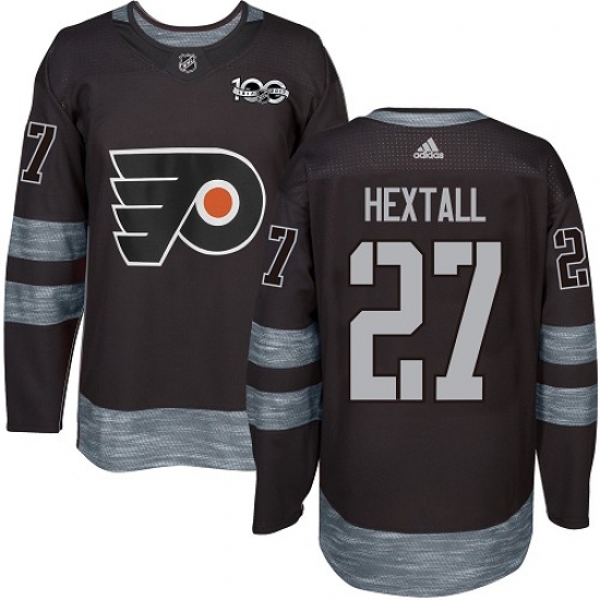 Men's Adidas Philadelphia Flyers #27 Ron Hextall Premier Black 1917-2017 100th Anniversary NHL Jersey