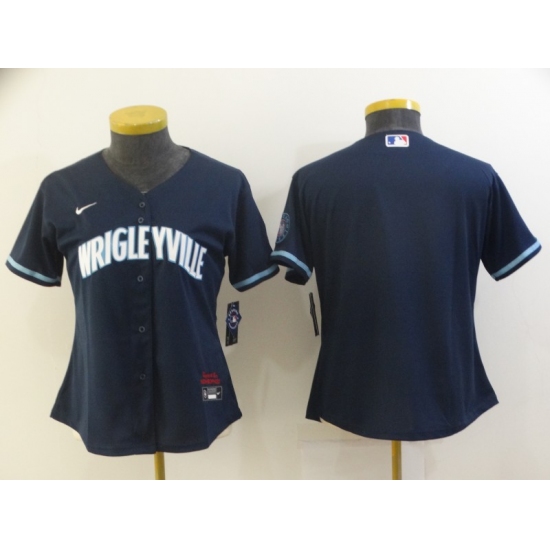 Women's Nike Chicago Cubs Blank Navy City Royal Alternate Stitched Baseball Jersey - Ujersey