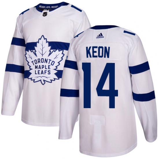 Men's Adidas Toronto Maple Leafs #14 Dave Keon Authentic White 2018 Stadium Series NHL Jersey - Ujersey
