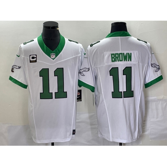Men's Nike Philadelphia Eagles #11 AJ Brown White 2023 F.U.S.E. Vapor Untouchable C Stitched Football Jersey - Ujersey