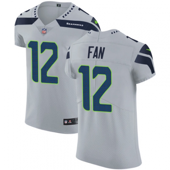 Men's Nike Seattle Seahawks 12th Fan Grey Alternate Vapor Untouchable Elite Player NFL Jersey - Ujersey