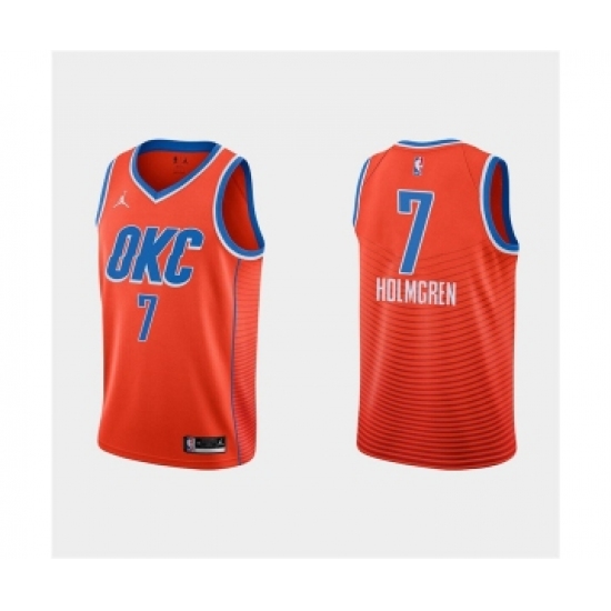 Men's Oklahoma City Thunder #7 Chet Holmgren Orange Stitched Basketball Jersey - Ujersey