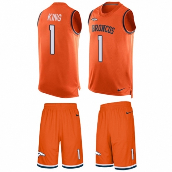 Men's Nike Denver Broncos #1 Marquette King Limited Orange Tank Top Suit NFL Jersey - Ujersey