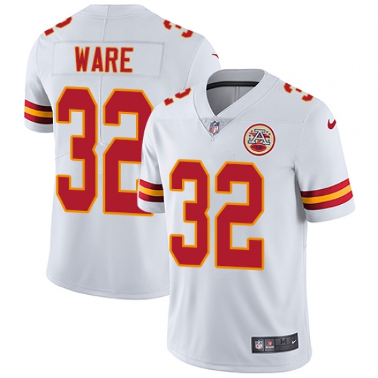Men's Nike Kansas City Chiefs #32 Spencer Ware White Vapor Untouchable Limited Player NFL Jersey - Ujersey