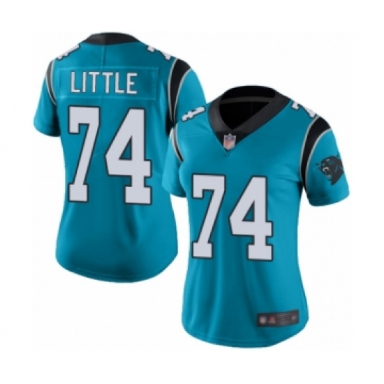 Women's Carolina Panthers #74 Greg Little Limited Blue Rush Vapor Untouchable Football Jersey - Ujersey