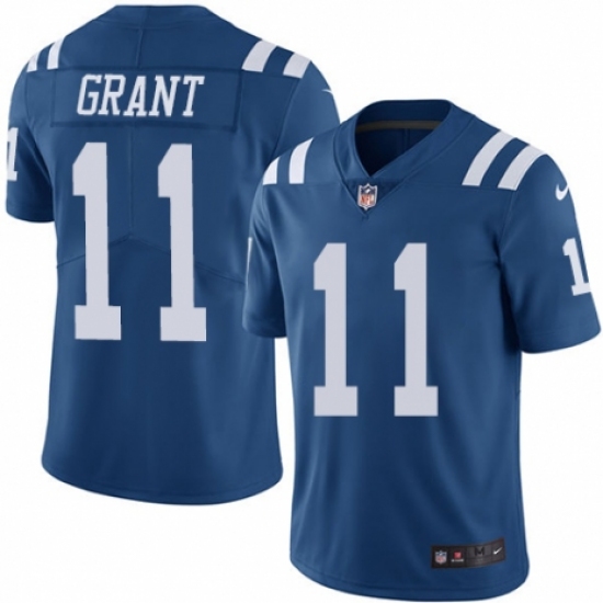 Youth Nike Indianapolis Colts #11 Ryan Grant Limited Royal Blue Rush Vapor Untouchable NFL Jersey