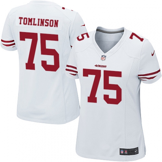 Women's Nike San Francisco 49ers #75 Laken Tomlinson Game White NFL Jersey - Ujersey
