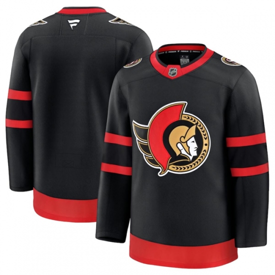 Men's Ottawa Senators Blank Black 2024-25 Home Stitched Hockey Jersey - Ujersey
