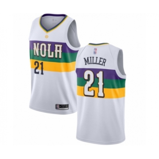 Youth New Orleans Pelicans #21 Darius Miller Swingman White Basketball Jersey - City Edition - Ujersey