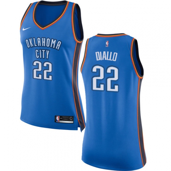 Women's Nike Oklahoma City Thunder #22 Hamidou Diallo Swingman Royal Blue NBA Jersey - Icon Edition - Ujersey