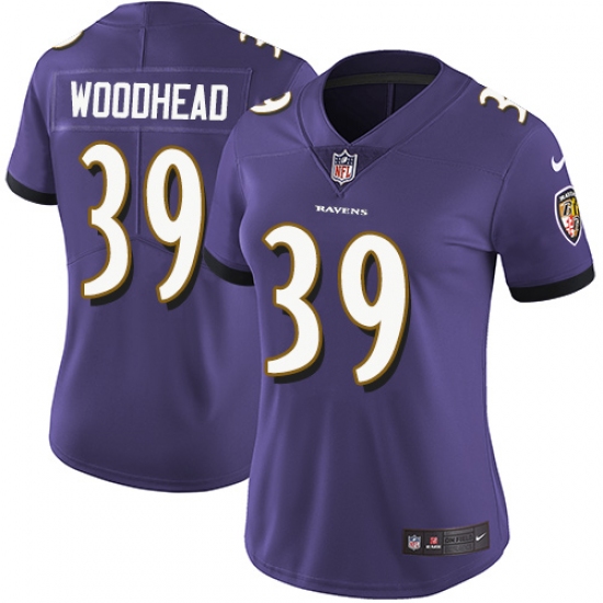 Women's Nike Baltimore Ravens #39 Danny Woodhead Purple Team Color Vapor Untouchable Limited Player NFL Jersey - Ujersey