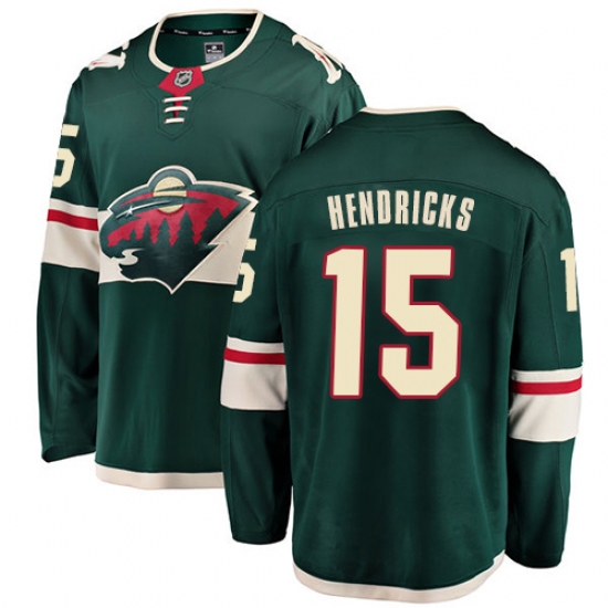 Men's Minnesota Wild #15 Matt Hendricks Authentic Green Home Fanatics Branded Breakaway NHL Jersey - Ujersey