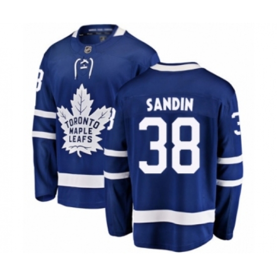 Men's Toronto Maple Leafs #38 Rasmus Sandin Authentic Royal Blue Home Fanatics Branded Breakaway Hockey Jersey - Ujersey