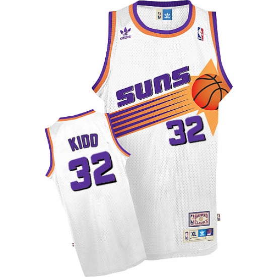 Men's Adidas Phoenix Suns #32 Jason Kidd Authentic White Throwback NBA Jersey - Ujersey